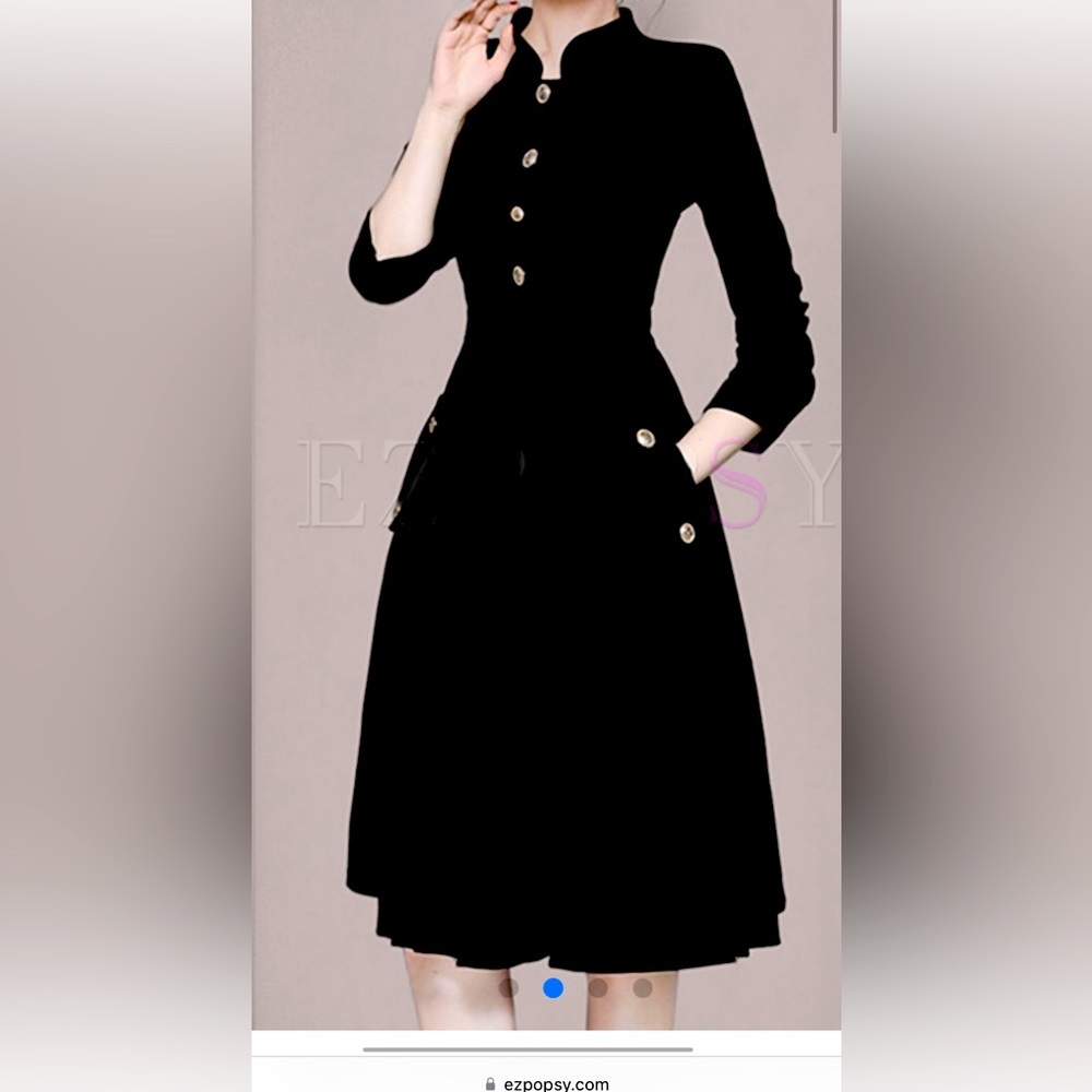 Elegant suede metal button shaker dress